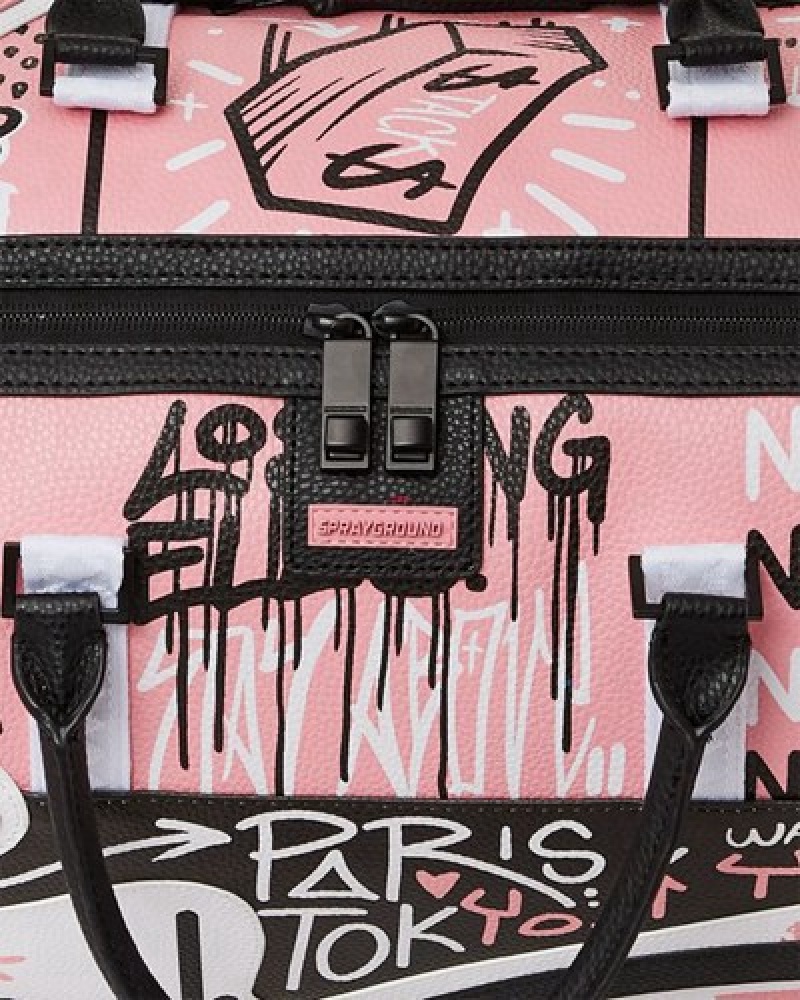 Pink Sprayground Jadore Duffle Bags | 35870-EACL