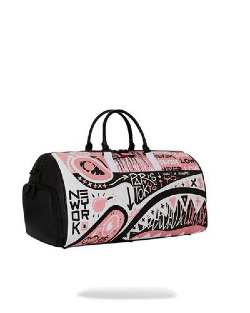 Pink Sprayground Jadore Duffle Bags | 35870-EACL