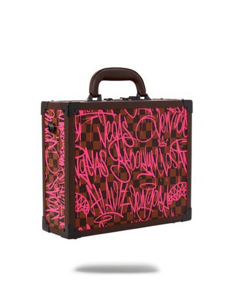 Pink Sprayground Jetgraphix Attaché Briefcase | 61972-RZMV