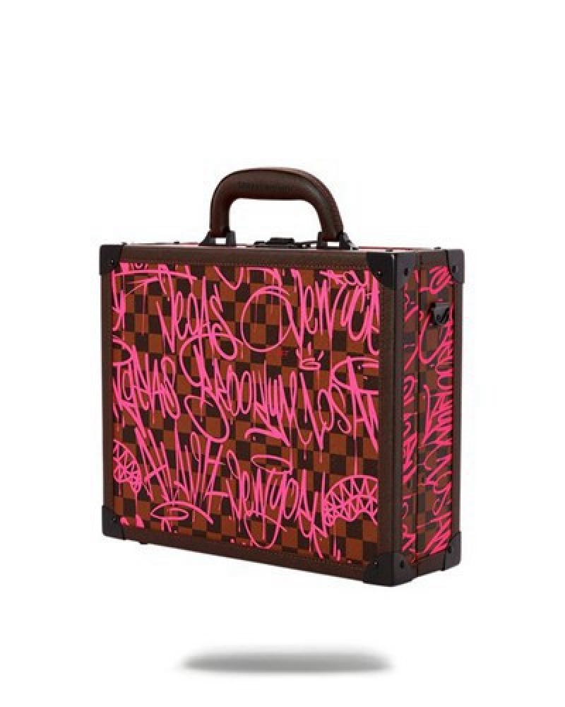 Pink Sprayground Jetgraphix Attaché Briefcase | 61972-RZMV