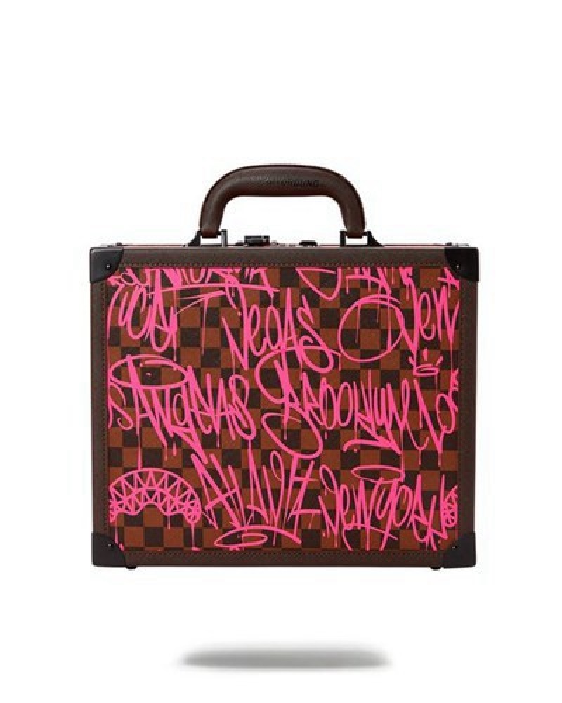 Pink Sprayground Jetgraphix Attaché Briefcase | 61972-RZMV