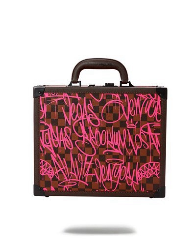 Pink Sprayground Jetgraphix Attaché Briefcase | 61972-RZMV