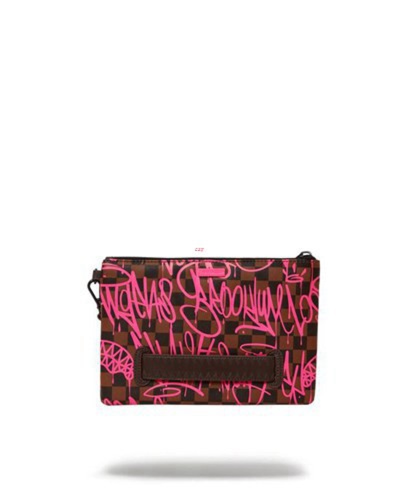 Pink Sprayground Jetgraphix Crossover Clutch Bag | 09875-KUBA