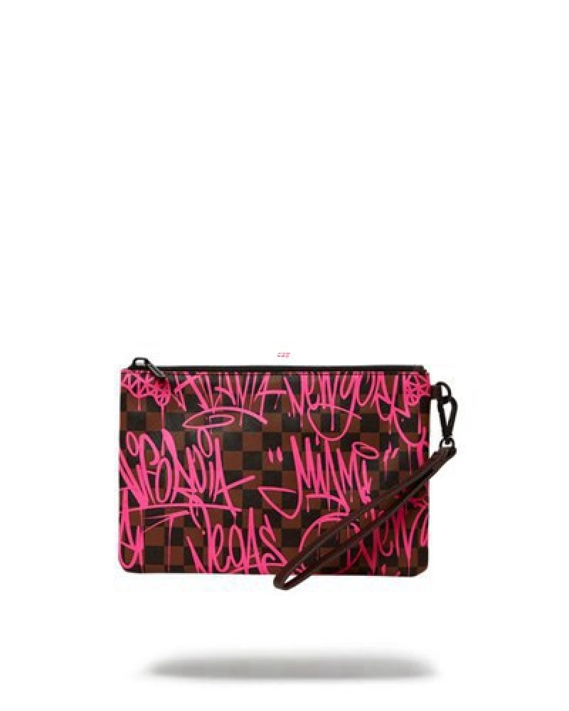 Pink Sprayground Jetgraphix Crossover Clutch Bag | 09875-KUBA