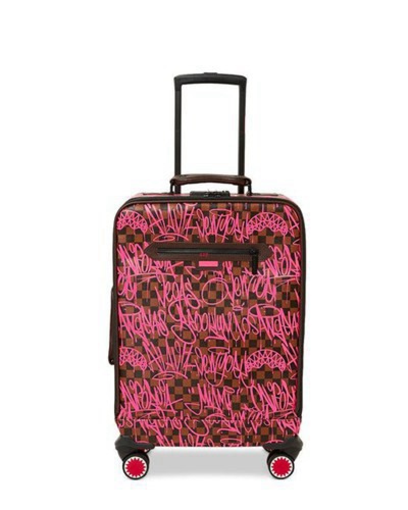 Pink Sprayground Jetgraphix Jetsetter Carry-on Luggage | 50314-LYKP