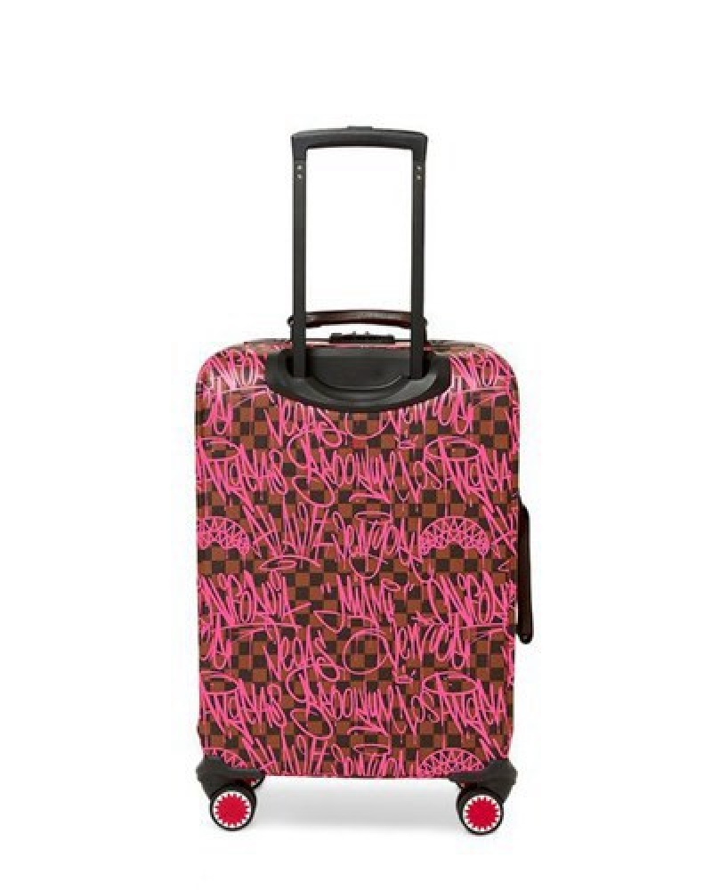 Pink Sprayground Jetgraphix Jetsetter Carry-on Luggage | 50314-LYKP