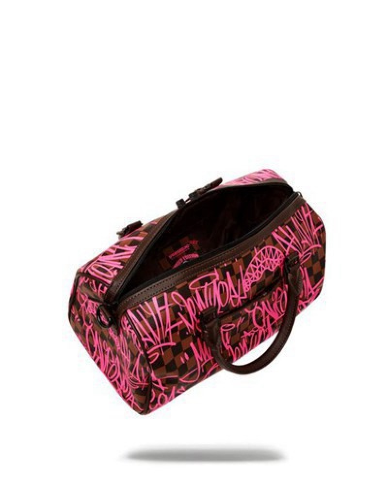 Pink Sprayground Jetgraphix Mini Duffle Bags | 05789-YWIN