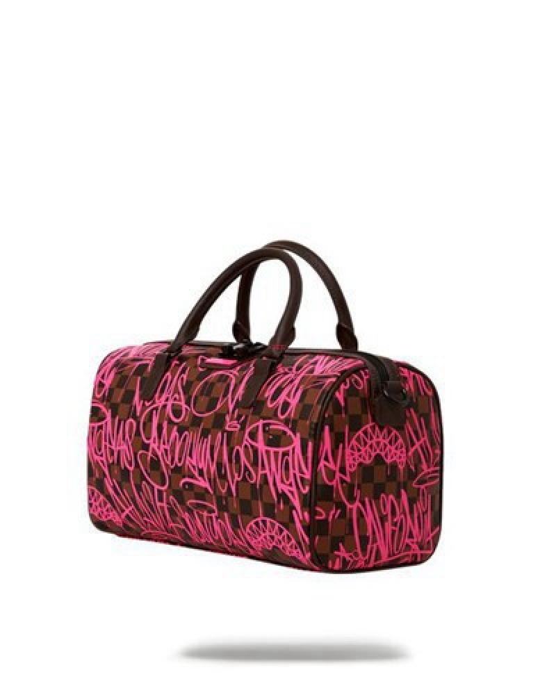 Pink Sprayground Jetgraphix Mini Duffle Bags | 05789-YWIN