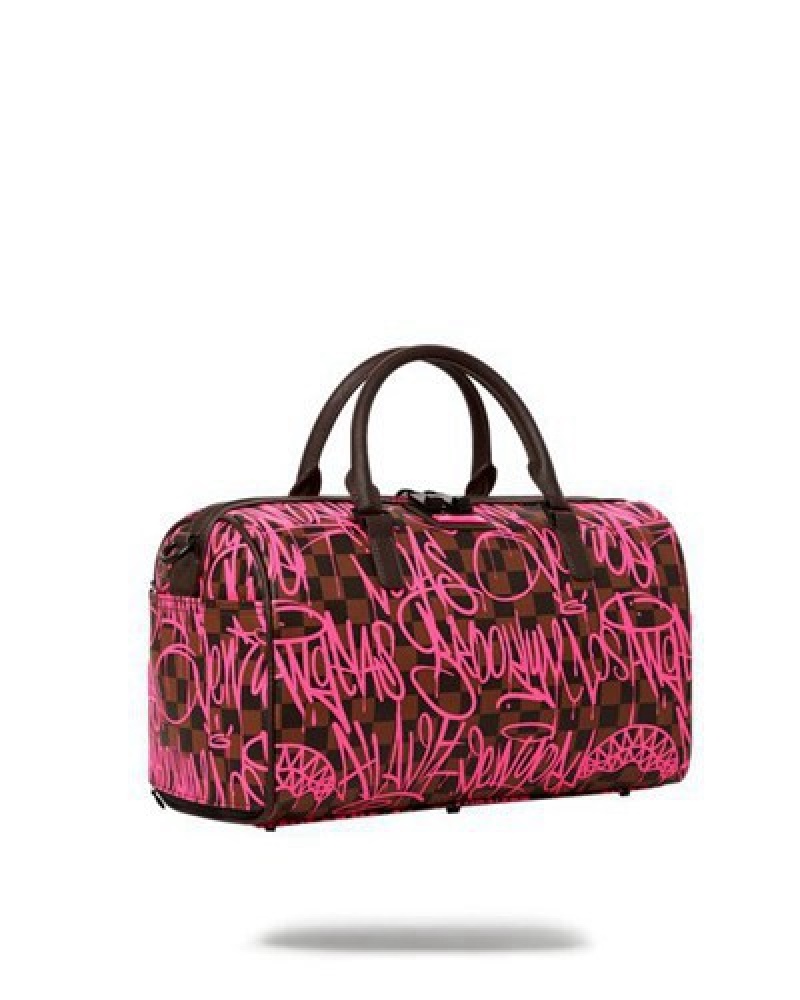 Pink Sprayground Jetgraphix Mini Duffle Bags | 05789-YWIN