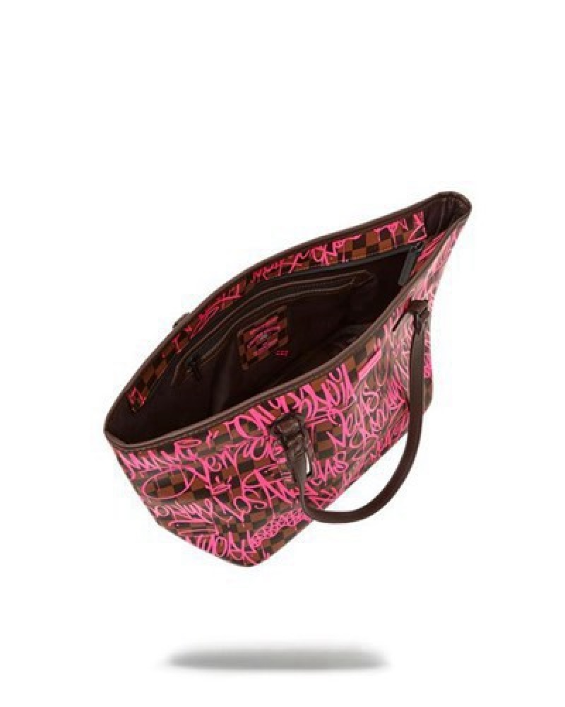 Pink Sprayground Jetgraphix Tote Bags | 24038-CFHL