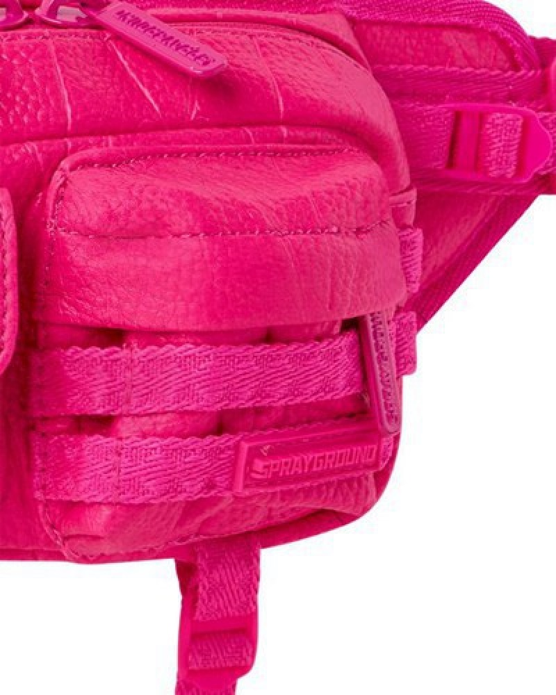 Pink Sprayground Lotus Mini Cargo Crossbody Bags | 81927-RPAB