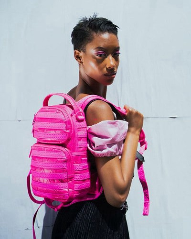 Pink Sprayground Lotus Mini Trooper Backpacks | 14789-UTWI