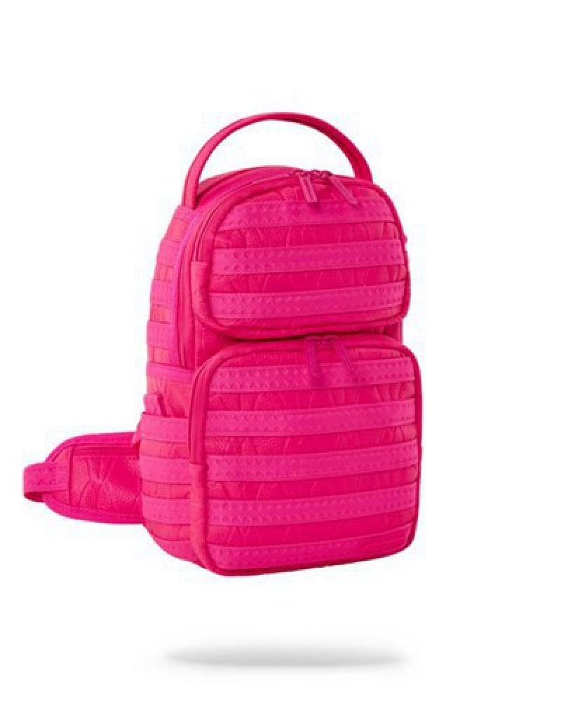 Pink Sprayground Lotus Mini Trooper Backpacks | 14789-UTWI