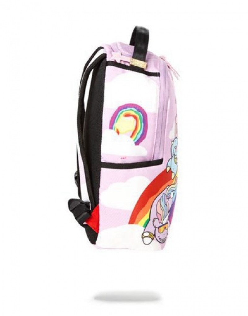 Pink Sprayground Mini Rainbow Bounce Backpacks | 64109-QRFD