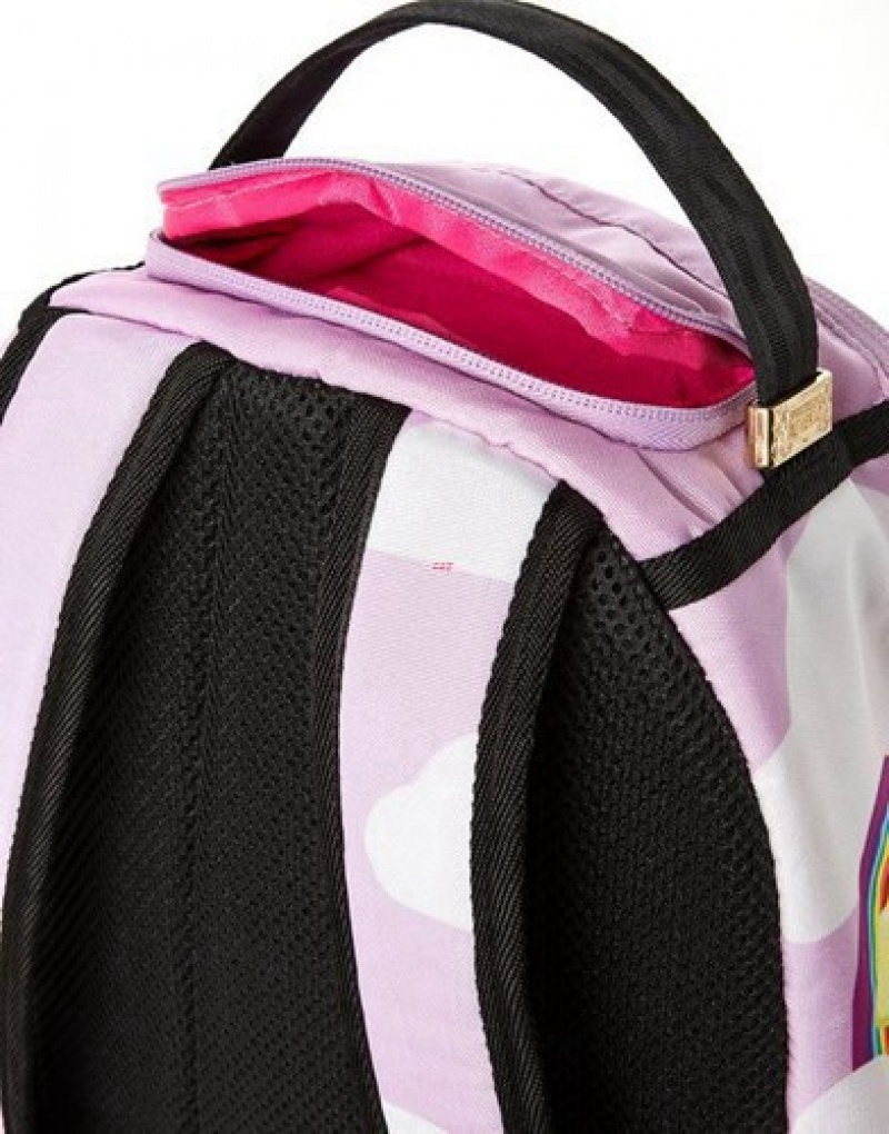 Pink Sprayground Mini Rainbow Bounce Backpacks | 64109-QRFD