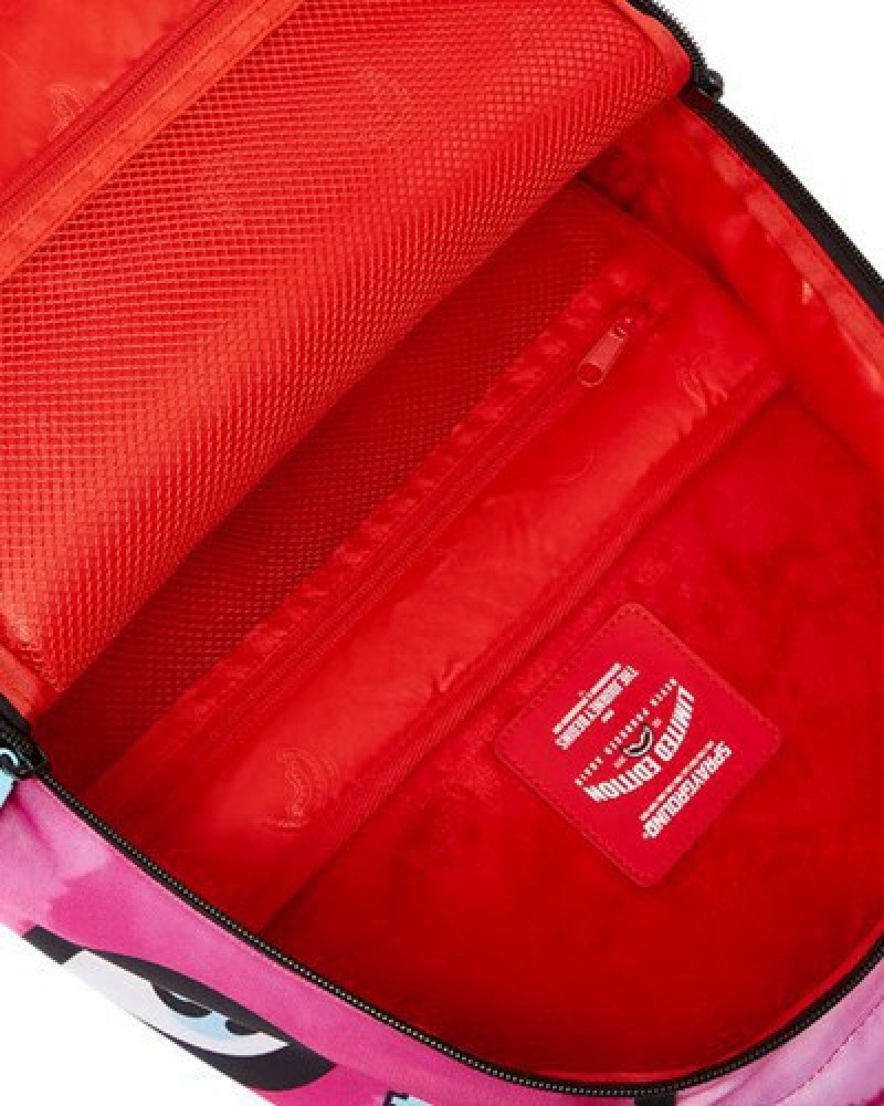 Pink Sprayground Moneybear Stack Em Up Backpacks | 54798-RVEG