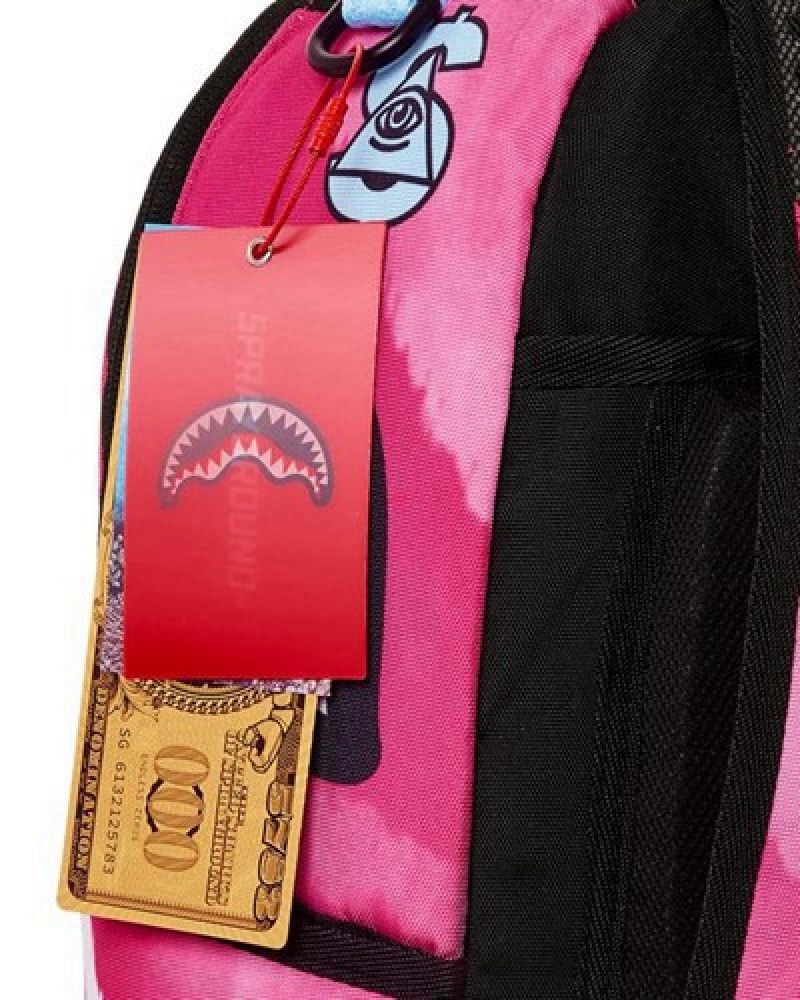 Pink Sprayground Moneybear Stack Em Up Backpacks | 54798-RVEG