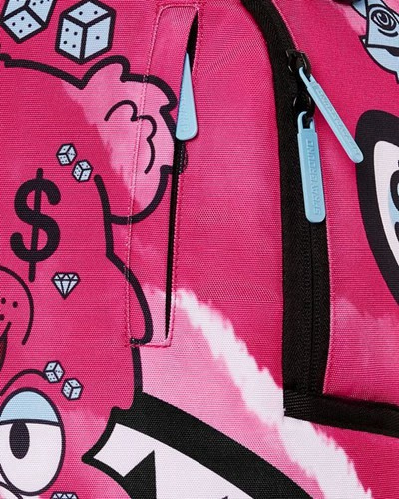 Pink Sprayground Moneybear Stack Em Up Backpacks | 54798-RVEG