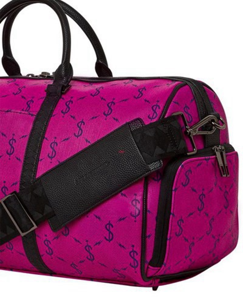 Pink Sprayground Napdragon Duffle Bags | 48372-VUEL