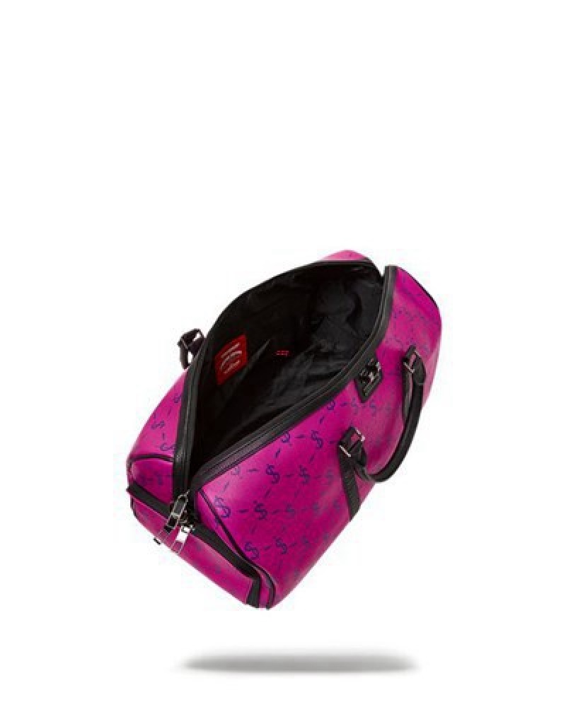 Pink Sprayground Napdragon Duffle Bags | 48372-VUEL