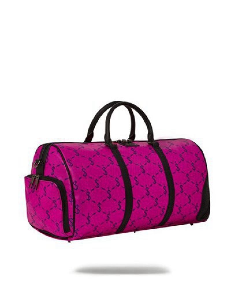 Pink Sprayground Napdragon Duffle Bags | 48372-VUEL