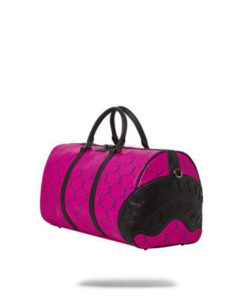 Pink Sprayground Napdragon Duffle Bags | 48372-VUEL