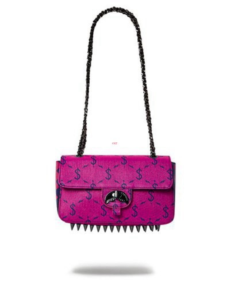 Pink Sprayground Napdragon Gold Chain Shark Handbag | 12735-ASHL