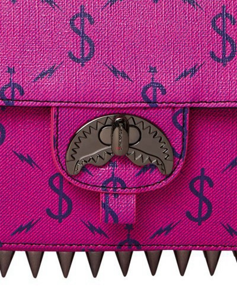 Pink Sprayground Napdragon Gold Chain Shark Handbag | 12735-ASHL