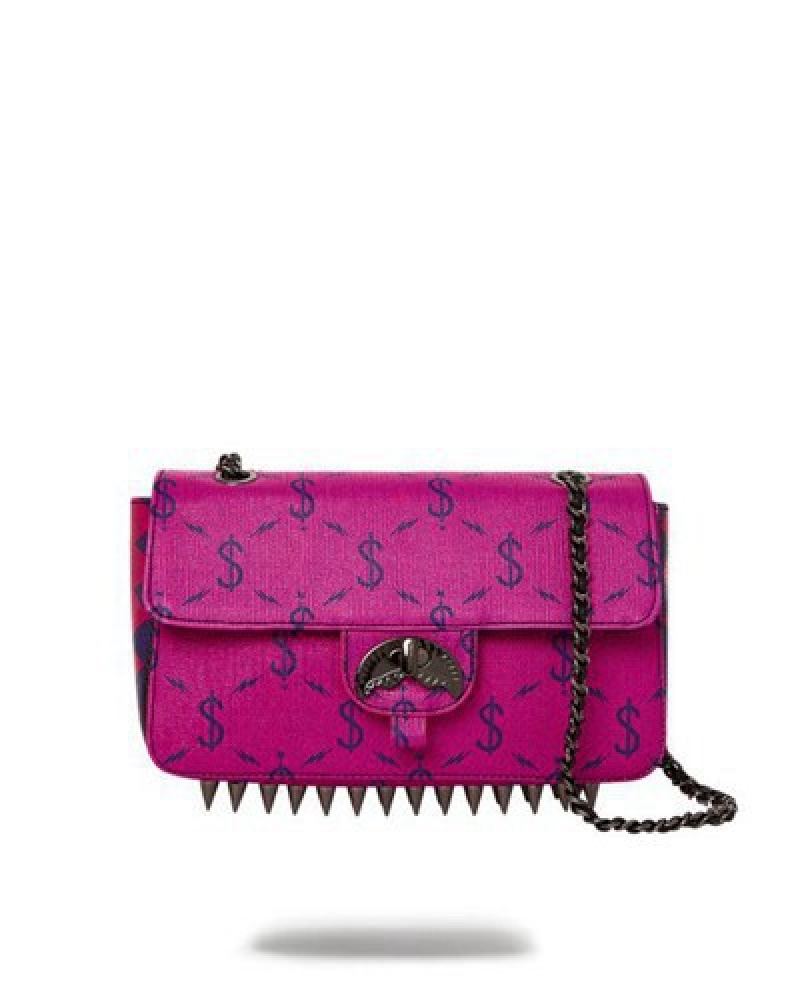 Pink Sprayground Napdragon Gold Chain Shark Handbag | 12735-ASHL