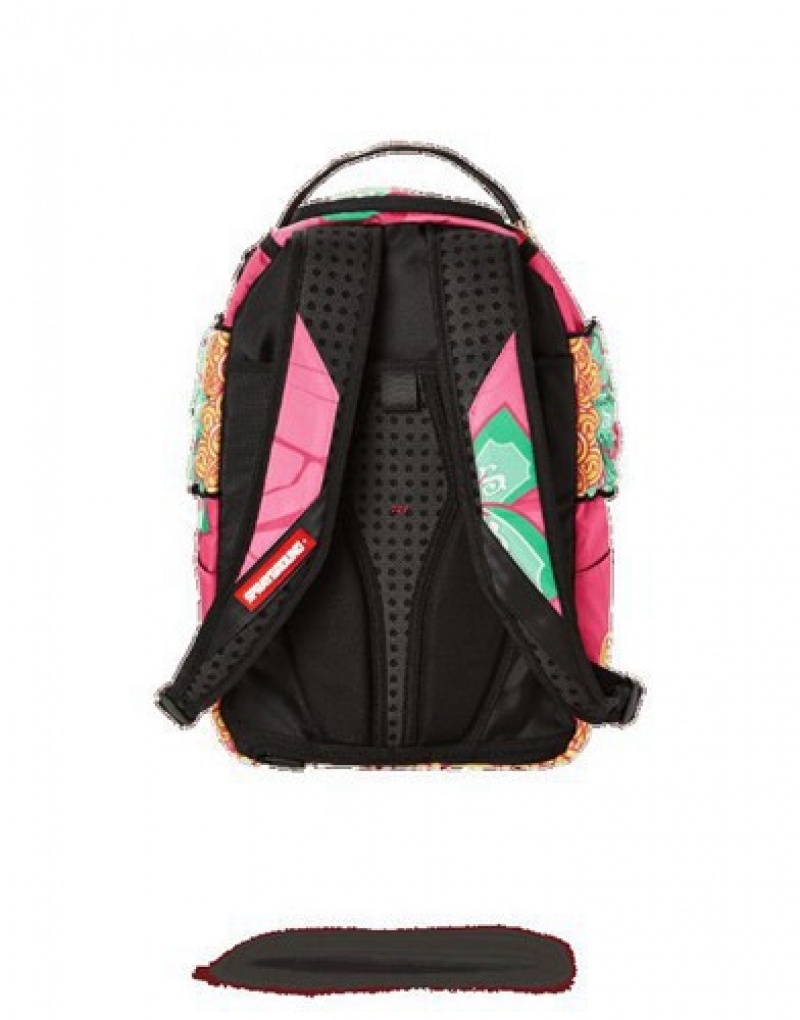 Pink Sprayground Piggy Bank Wings Backpacks | 31058-YVKB