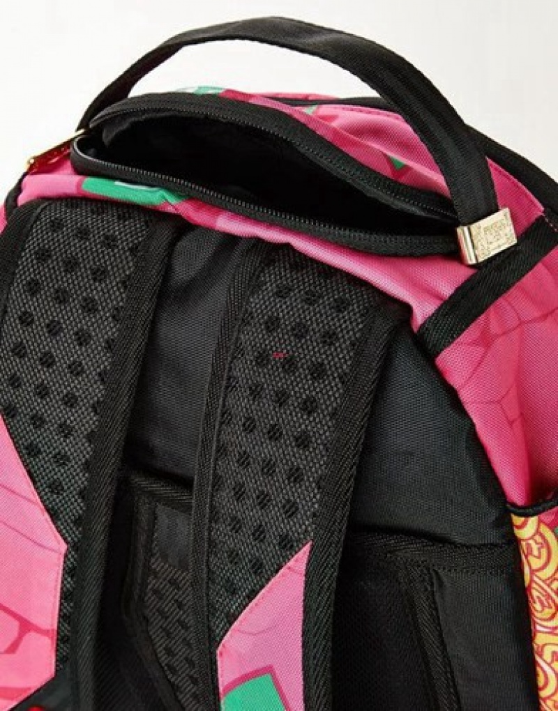 Pink Sprayground Piggy Bank Wings Backpacks | 31058-YVKB