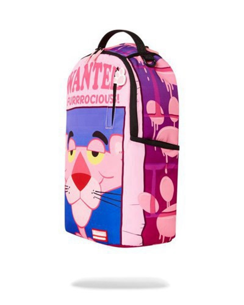 Pink Sprayground Pink Panther Furrrocious Backpacks | 59846-MHUF