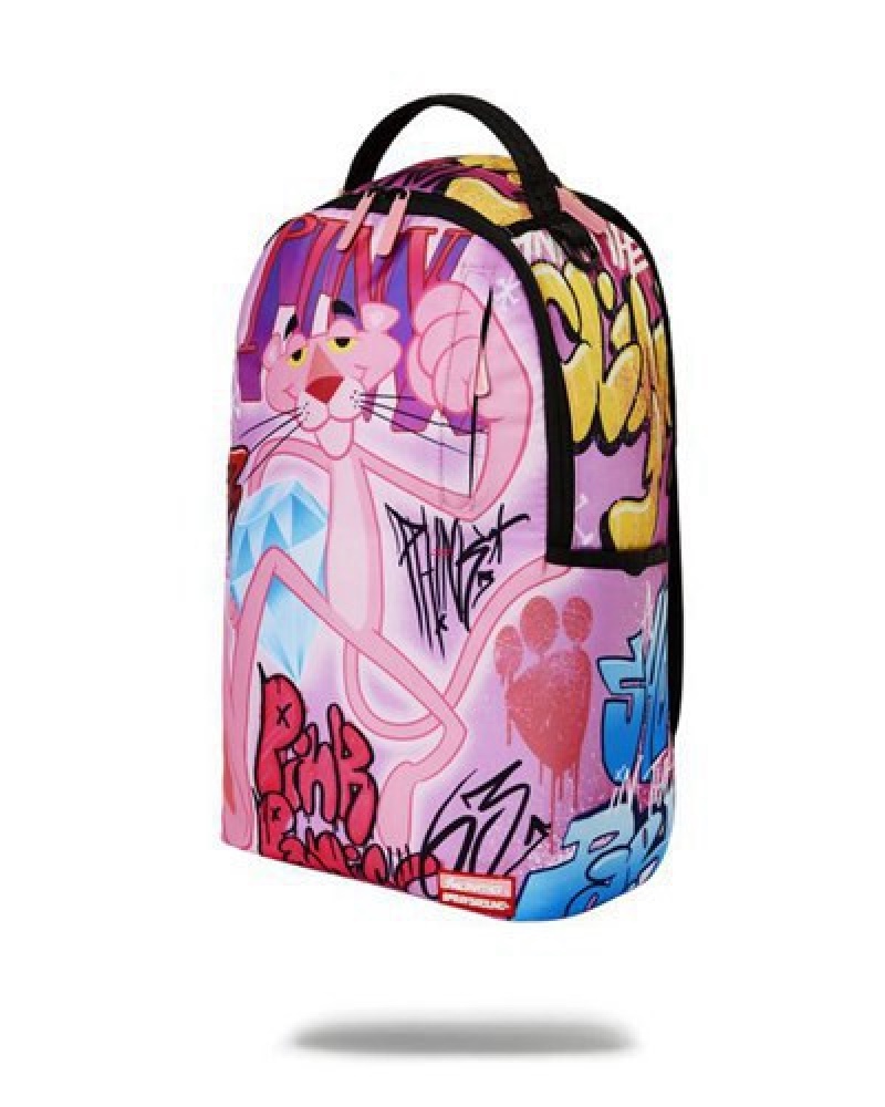 Pink Sprayground Pink Panther On The Run (Dlxr) Backpacks | 92471-FZKI