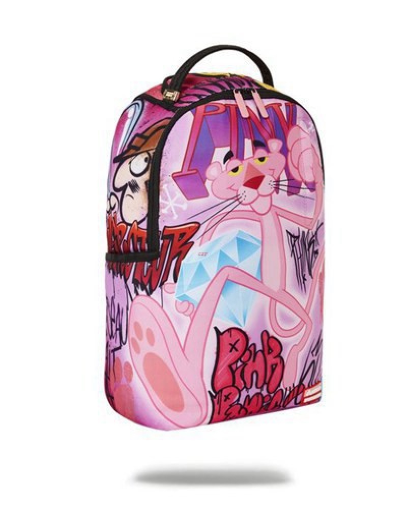 Pink Sprayground Pink Panther On The Run (Dlxr) Backpacks | 92471-FZKI