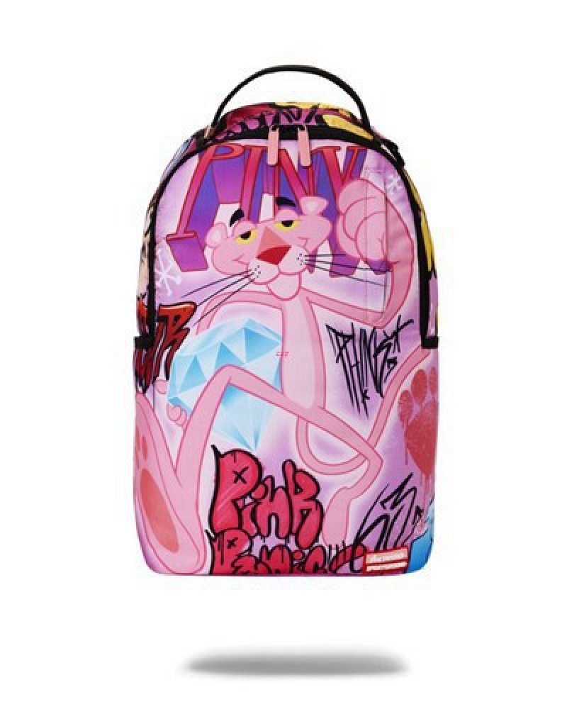 Pink Sprayground Pink Panther On The Run (Dlxr) Backpacks | 92471-FZKI