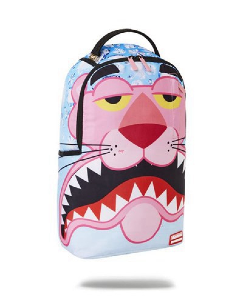 Pink Sprayground Pink Panther Shark Chiller Backpacks | 86730-IOMK