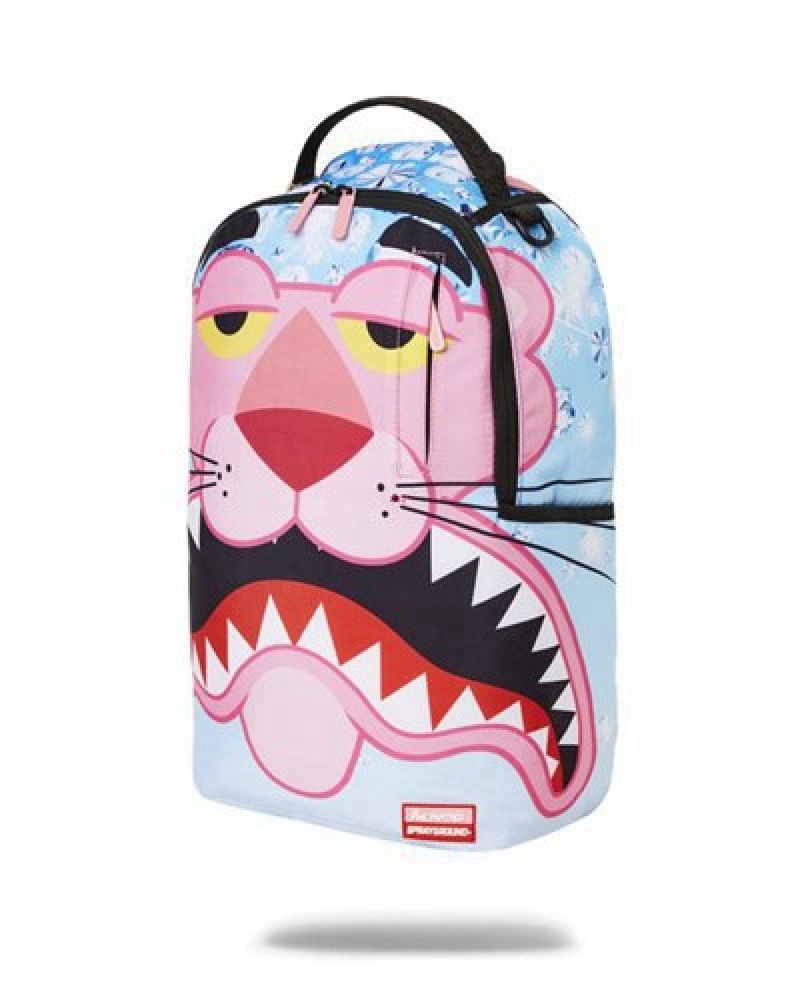 Pink Sprayground Pink Panther Shark Chiller Backpacks | 86730-IOMK