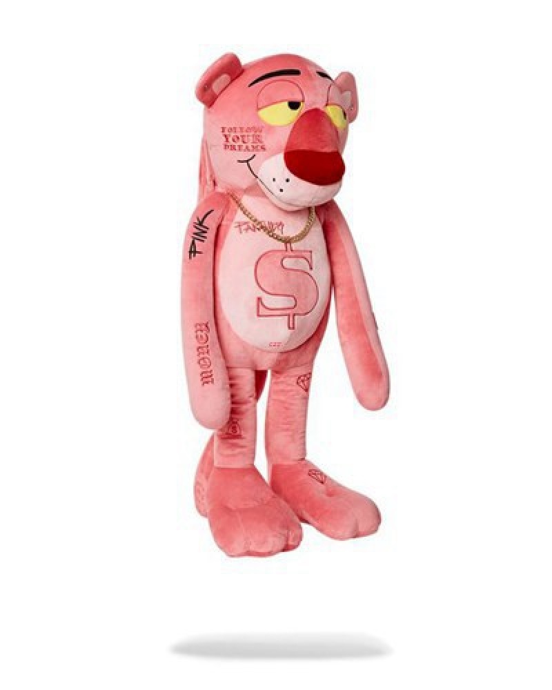 Pink Sprayground Pink Panther Up To No Good Teddy Bear Backpacks | 21745-NPAS