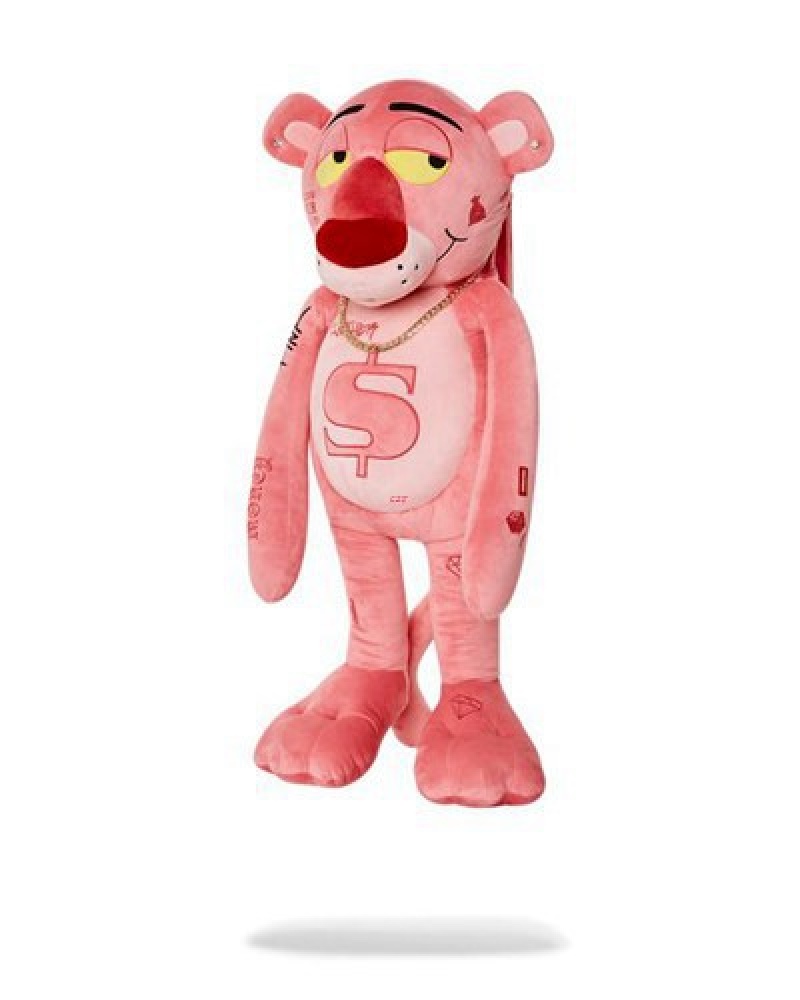 Pink Sprayground Pink Panther Up To No Good Teddy Bear Backpacks | 21745-NPAS