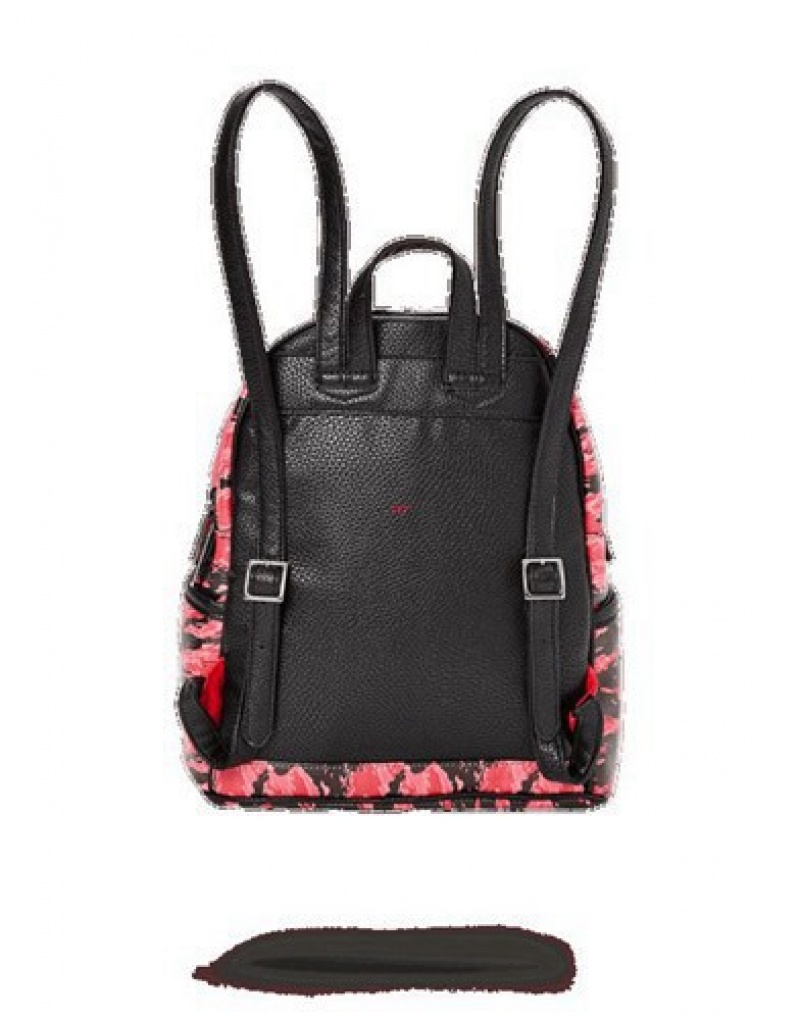 Pink Sprayground Pink Tiger Camo Sharkmouth Savage Backpacks | 73695-FBJU