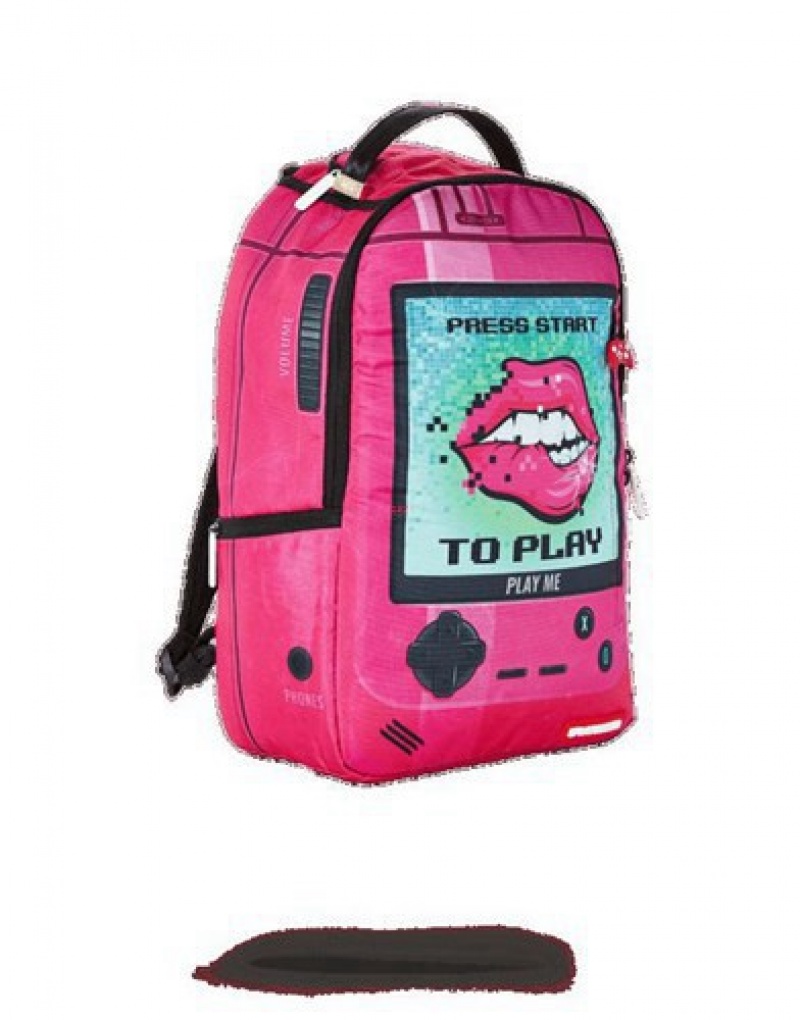 Pink Sprayground Play Me Backpacks | 49516-KJNE