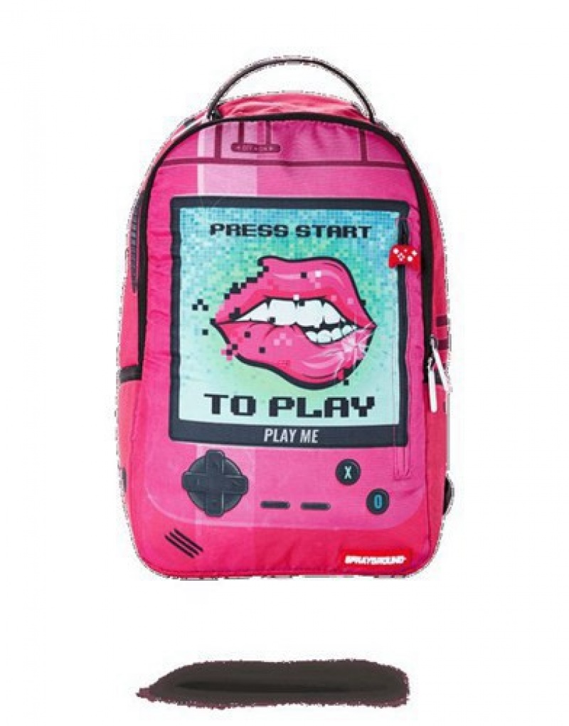 Pink Sprayground Play Me Backpacks | 49516-KJNE