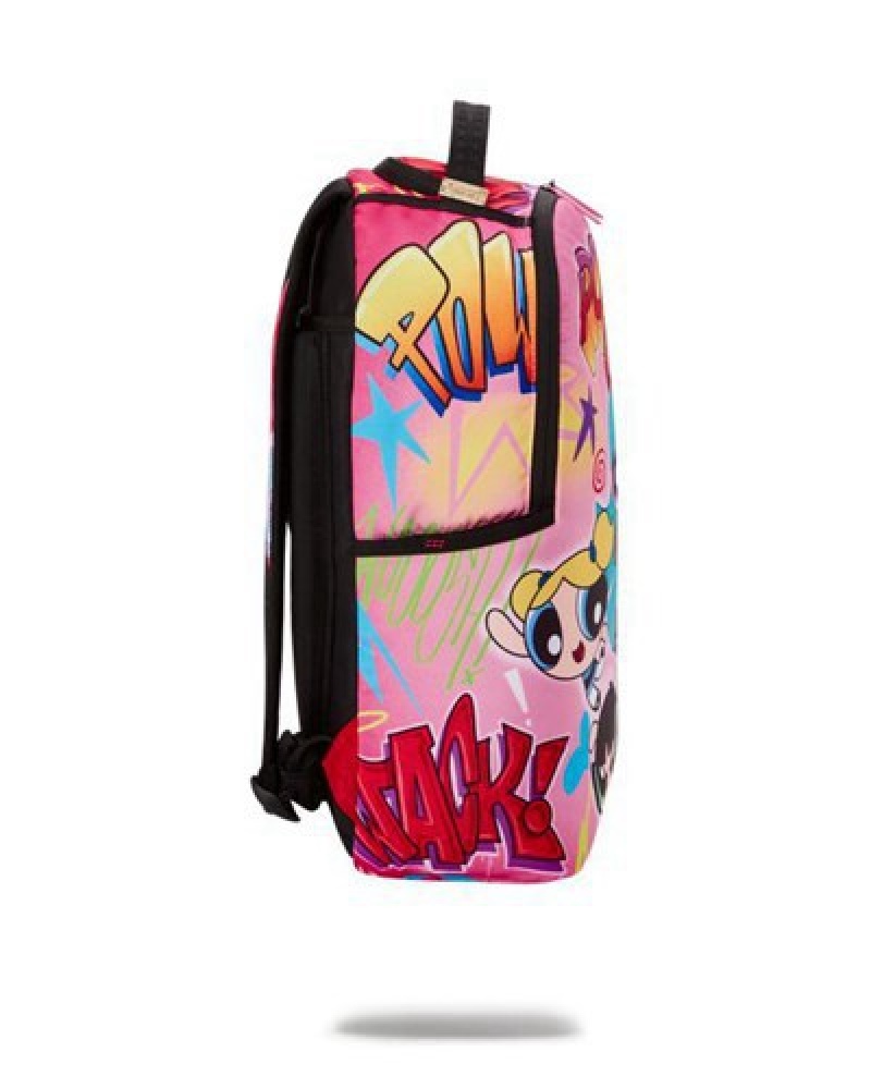 Pink Sprayground Powerpuff Girls On The Run (Dlxr) Backpacks | 10526-EMZR