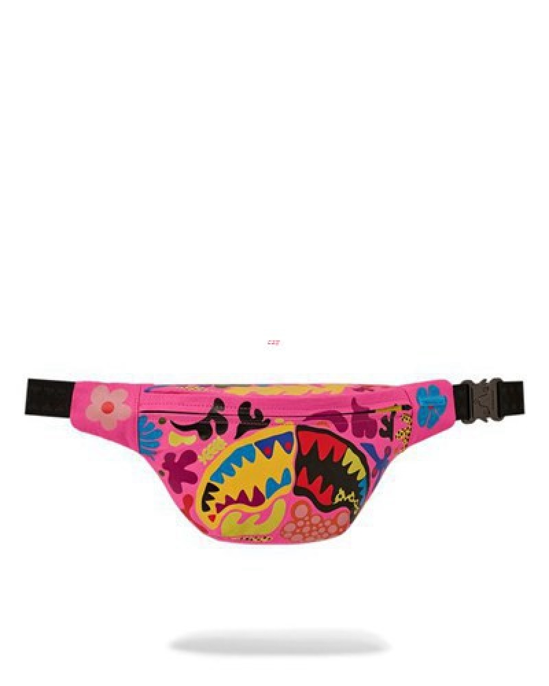 Pink Sprayground Psychedelic Voyage Savvy Crossbody Bags | 46198-CUAZ