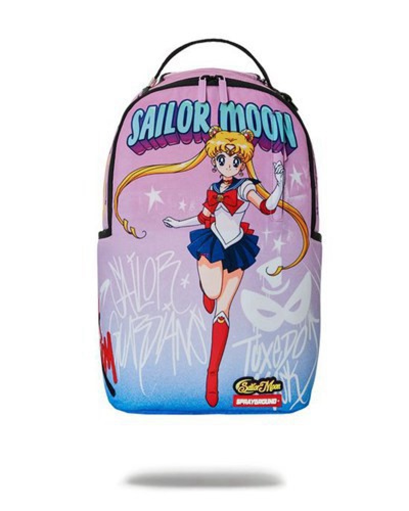 Pink Sprayground Sailor Moon On The Run Backpacks | 35402-MECP