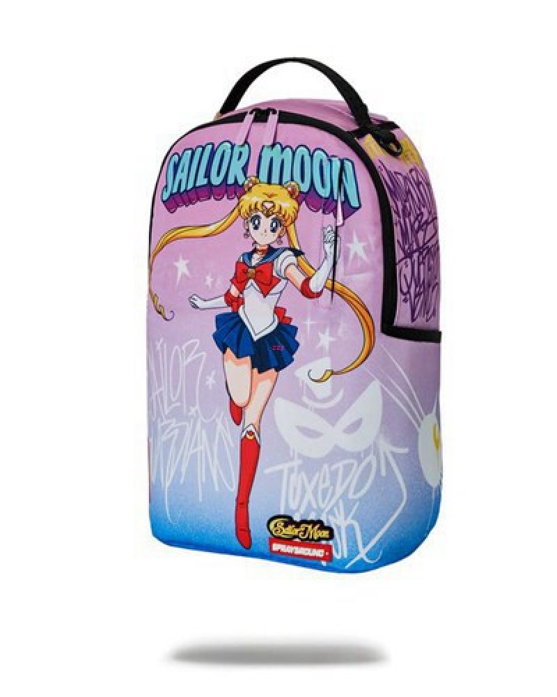 Pink Sprayground Sailor Moon On The Run Backpacks | 35402-MECP