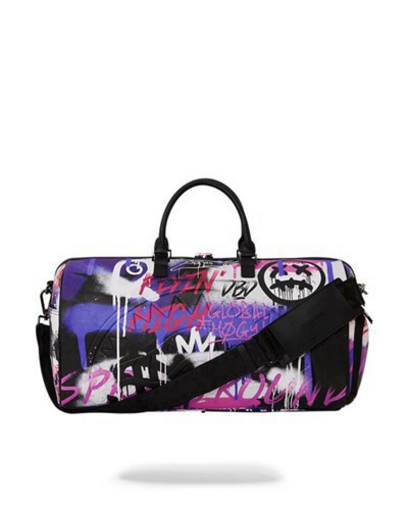 Pink Sprayground Shark Atelier Duffle Bags | 10754-JCLF