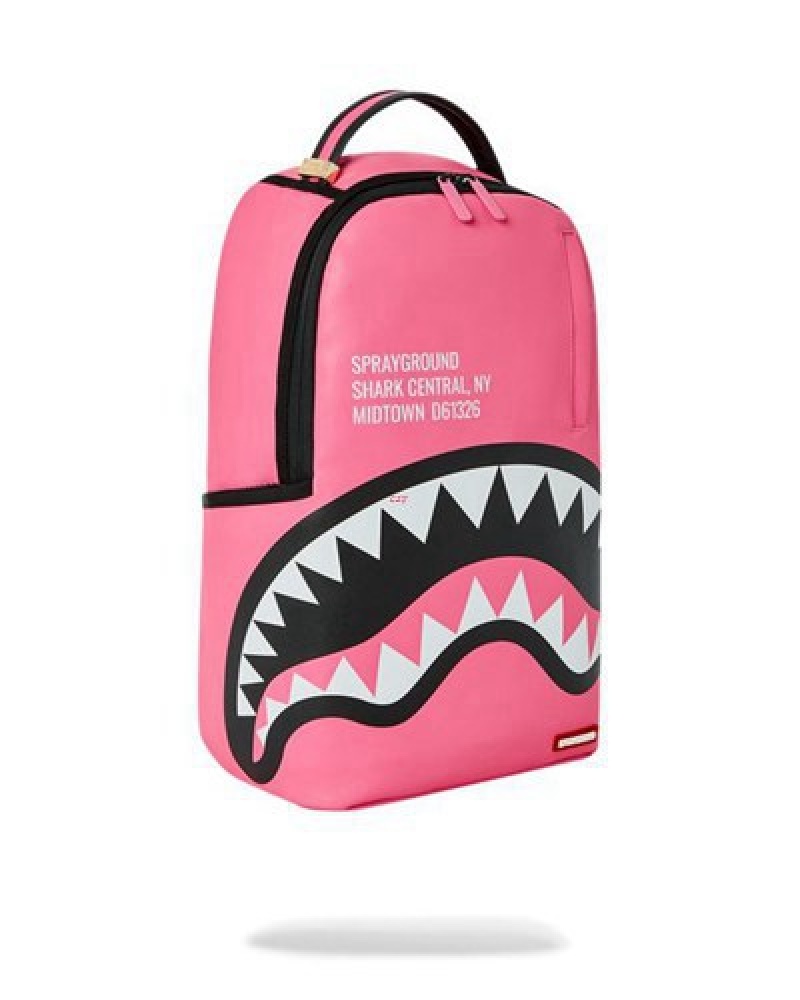 Pink Sprayground Shark Central (Dlxv) Backpacks | 03764-RDHL