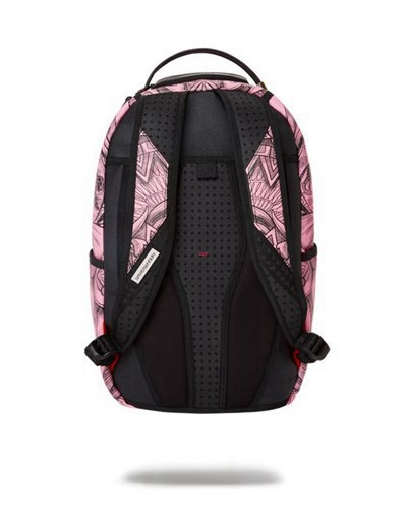 Pink Sprayground Society Of Sharks (Dlxv) Backpacks | 28705-VYTK