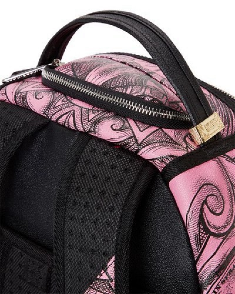 Pink Sprayground Society Of Sharks (Dlxv) Backpacks | 28705-VYTK